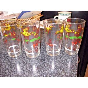 Set of 4 Mid century Modern Bar Ware in the Hunting Duck Design bought at Orvis